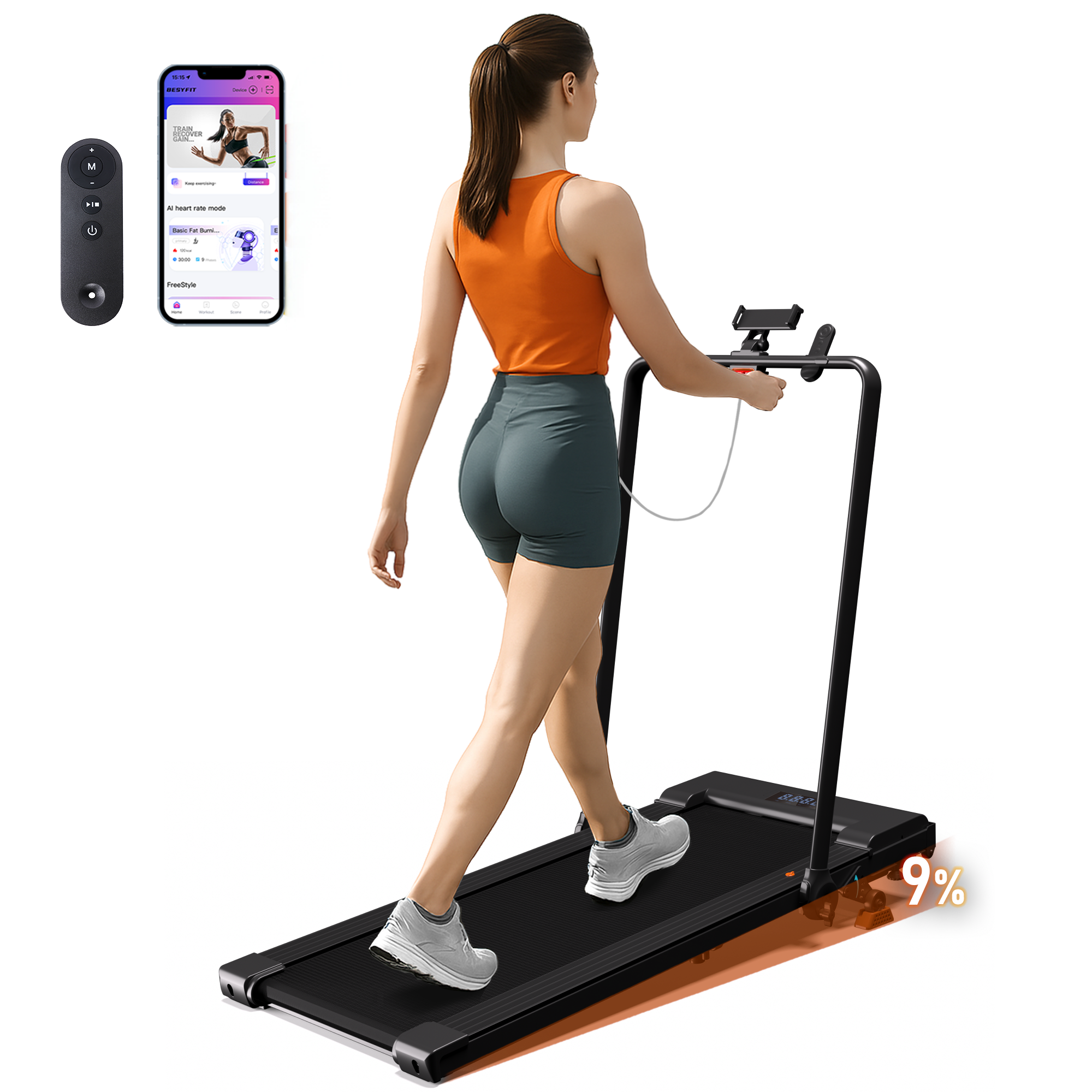 2-in-1 Adjustable Incline Treadmill AD4000I | Lichico Lichico Fitness