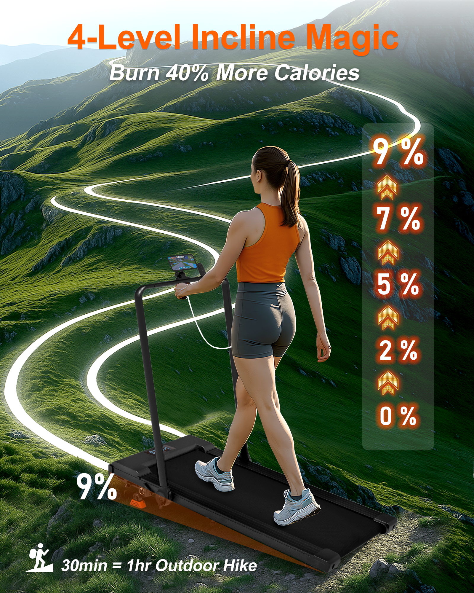 2-in-1 Adjustable Incline Treadmill AD4000I | Lichico Lichico Fitness