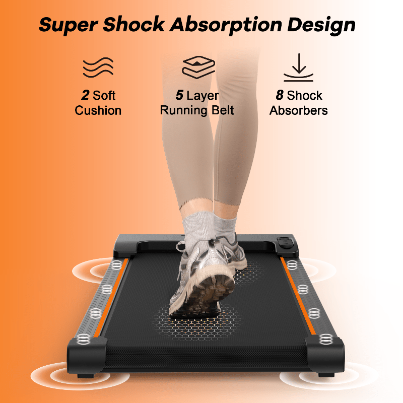 YRUN Walking Pad Under Desk Treadmill with Remote Control and LED for Home/Office, 2.5HP Brushless Motor Compact Walking Jogging Machine Portable Treadmill.