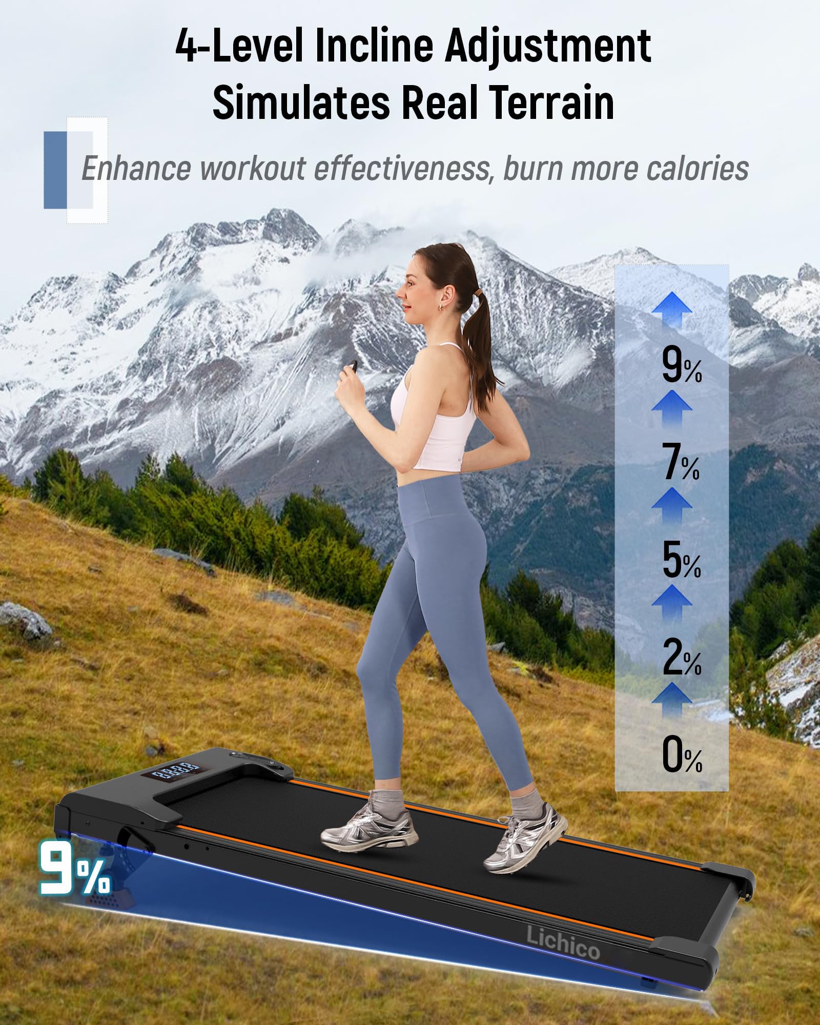 Adjustable Incline Walkingpad DK-38AB-2 | Lichico.