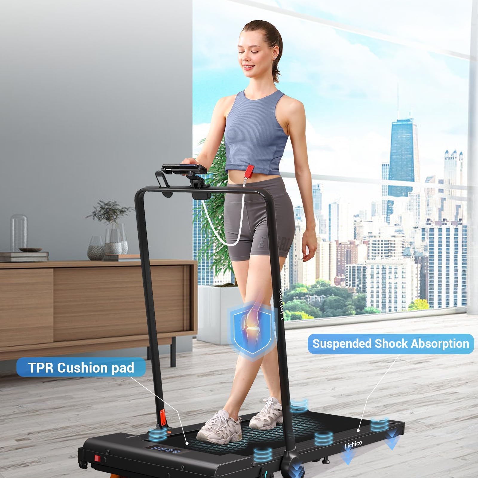 2-in-1 Adjustable Incline Treadmill AD4000 | Lichico Lichico Fitness