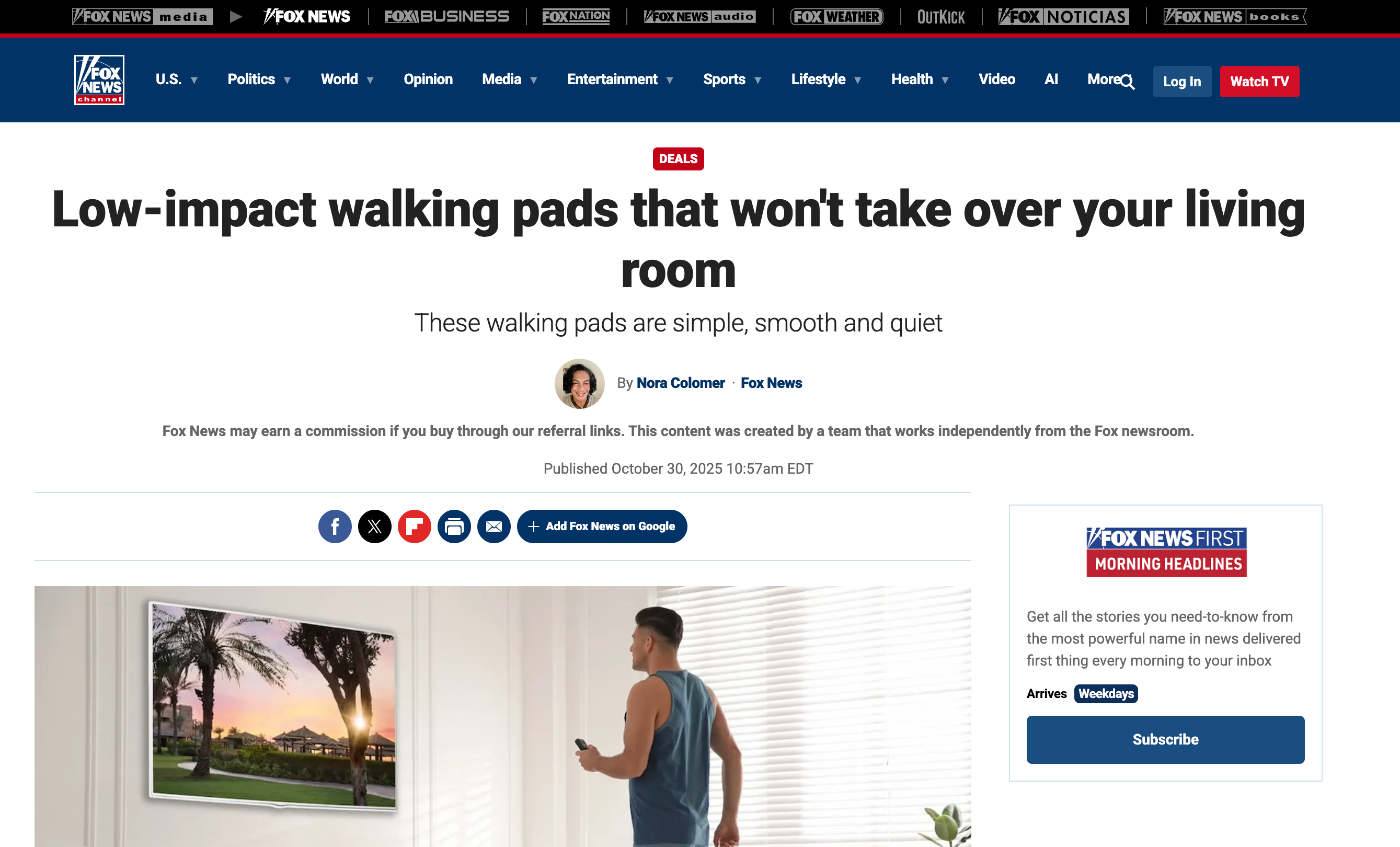 Fox News, Lichico Waling Pad, Low-Impact, Screen Shot