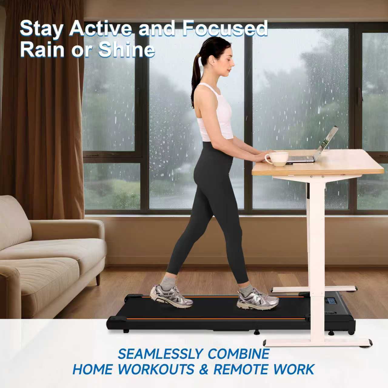 Walking Pad, Portable Treadmills with LED Display, Low Noise Walking Treadmill with APP & Remote Control Lichico Fitness US