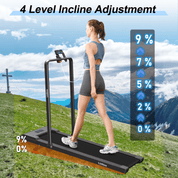 Lichico Under Desk Treadmill, Walking Pad 3.0HP Brushless Motor 0.5-8.7MPH Speed Range 2 in 1 Walking Machine w/Incline APP Remote, Larger Running Area, 2s Folding for Home