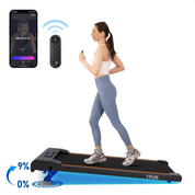 YRUN Walking Pad Under Desk Treadmill 0-9% Incline w/Remote Control and LED for Home/Office, 2.5HP Brushless Motor Compact Walking Jogging Machine Portable Treadmill