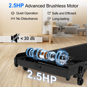 Lichico Running Treadmill Walking Pad w/Incline Remote Control for Home/Office, 2.5HP Brushless Motorized Compact Walking Jogging Machine Portable Treadmill with 0.5-4 MPH Speed Range