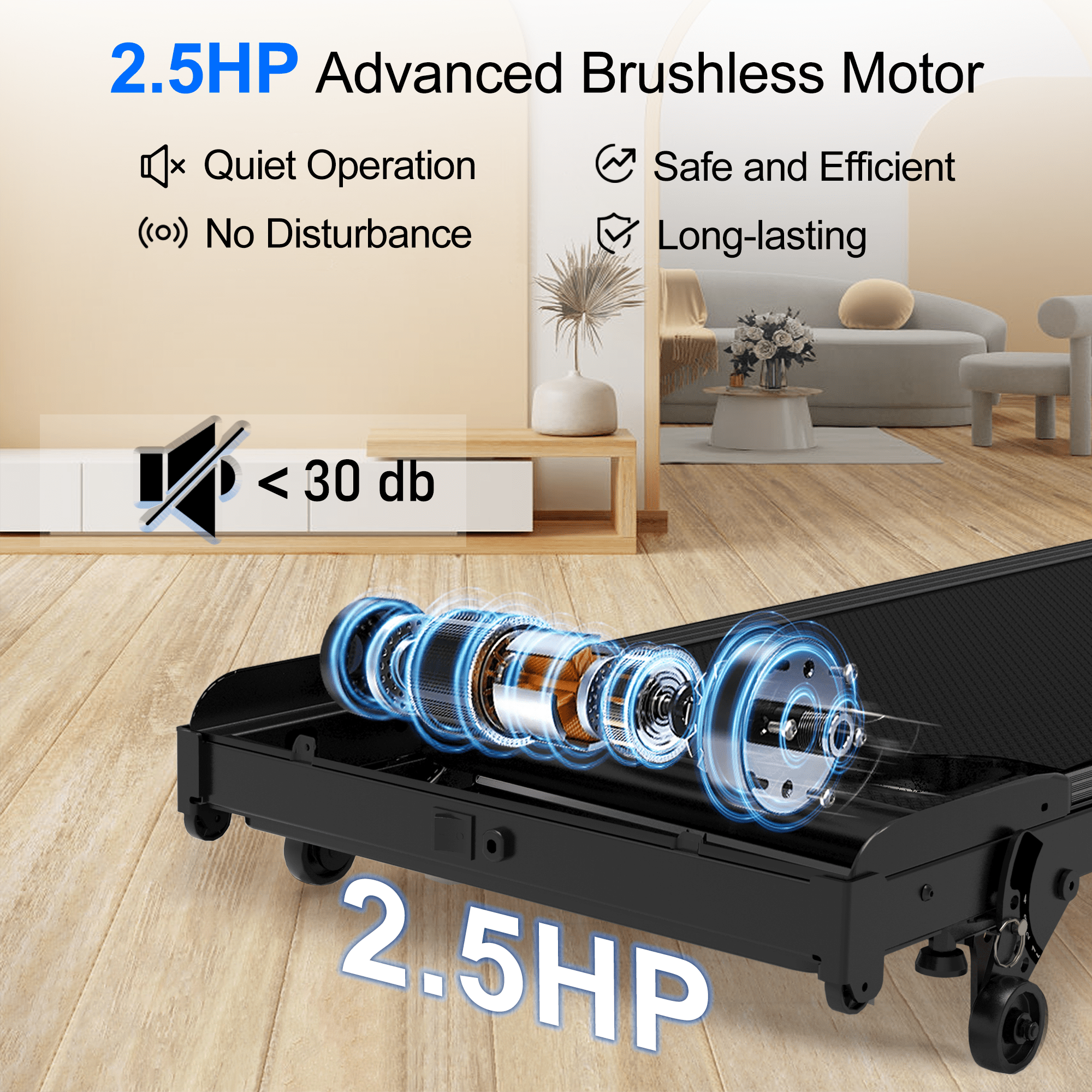 Lichico Running Treadmill Walking Pad w/Incline Remote Control for Home/Office, 2.5HP Brushless Motorized Compact Walking Jogging Machine Portable Treadmill with 0.5-4 MPH Speed Range