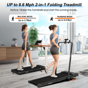Lichico Under Desk Treadmill, Walking Pad 3.0HP Brushless Motor 0.5-8.7MPH Speed Range 2 in 1 Walking Machine w/Incline APP Remote, Larger Running Area, 2s Folding for Home