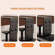 Three adjustable clamp settings for treadmill cup holder, fitting surfaces from 0 to 2.5 inches thick for secure attachment.