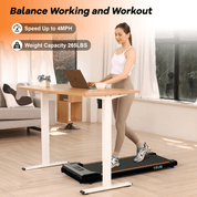 YRUN Walking Pad Under Desk Treadmill with Remote Control and LED for Home/Office, 2.5HP Brushless Motor Compact Walking Jogging Machine Portable Treadmill