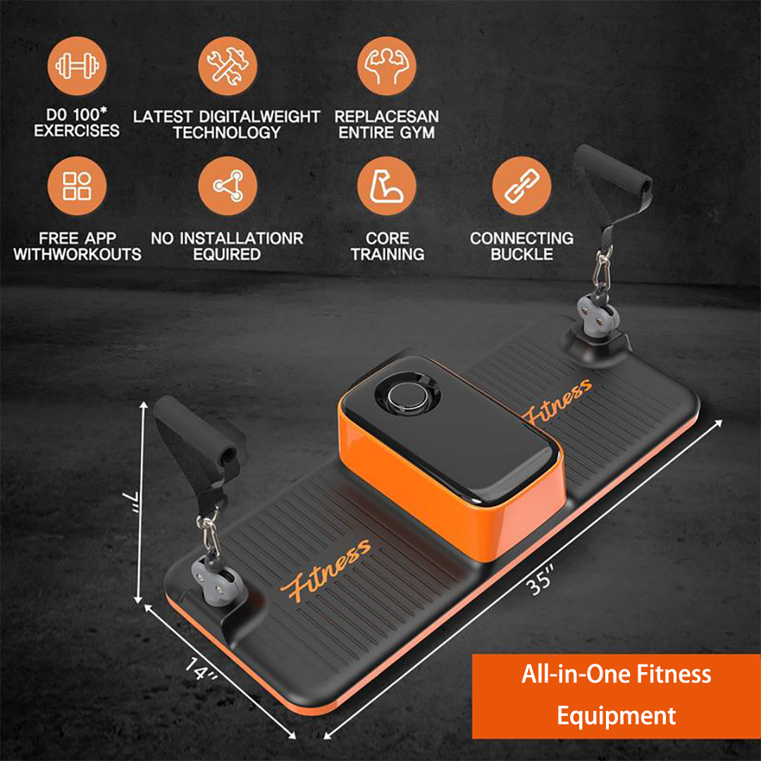 Compact all-in-one fitness equipment for home workouts with digital weight technology