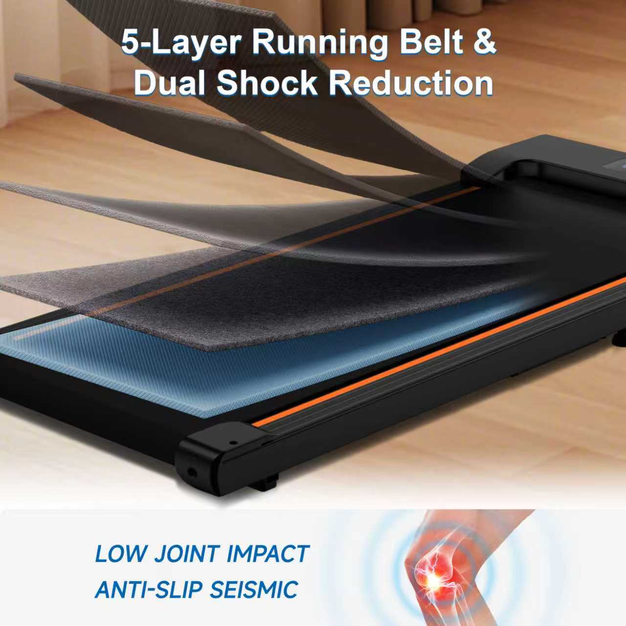 Walking Pad, Portable Treadmills with LED Display, Low Noise Walking Treadmill with APP & Remote Control Lichico Fitness US