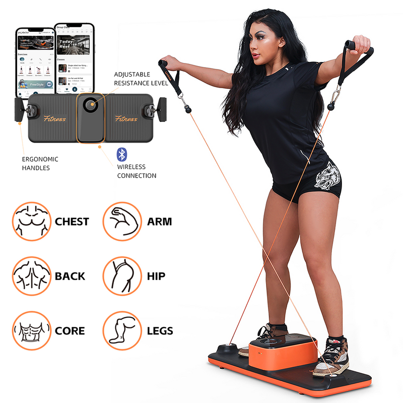 Full body workout home gym station for chest back and legs training