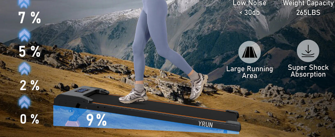 Low noise under desk treadmill for late night workouts