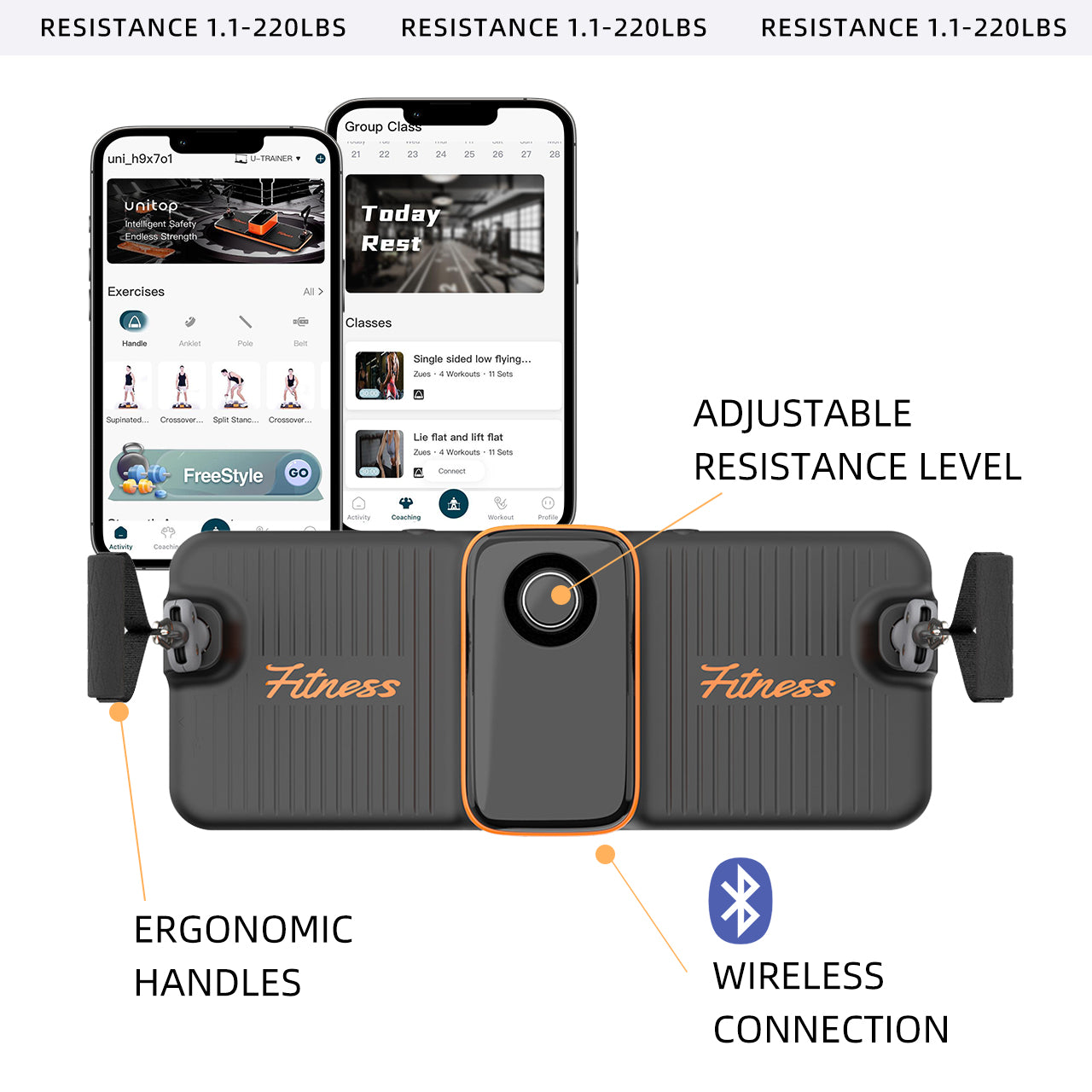 Smart home gym with app tracking and 220 lbs adjustable resistance level