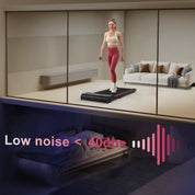 Ultra-quiet walking pad with less than 40dB noise level, suitable for apartment use.