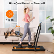 Ultra-quiet motorized treadmill under 45dB perfect for home use without disturbing family